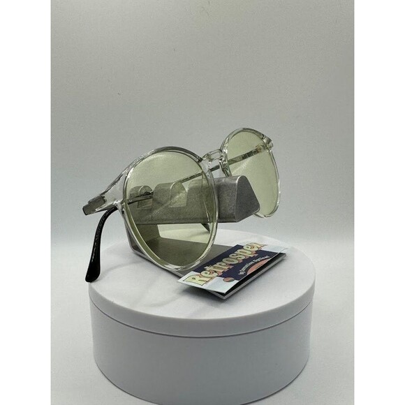 Vintage Oversize Sunglasses Round Style Monochrome Green Lens/Frame 1990s-2000s